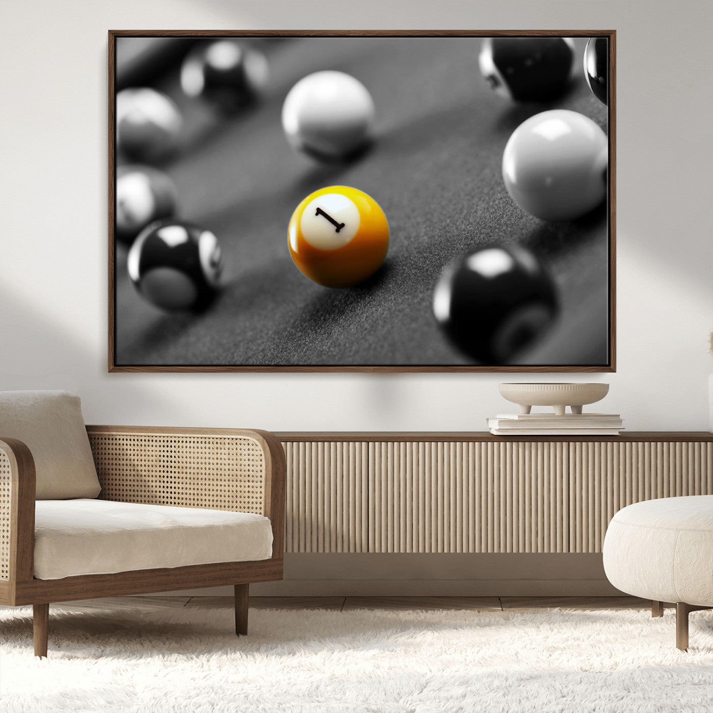 MGV-FC-36X24 - Wall Art Pool Table and Balls Canvas Print