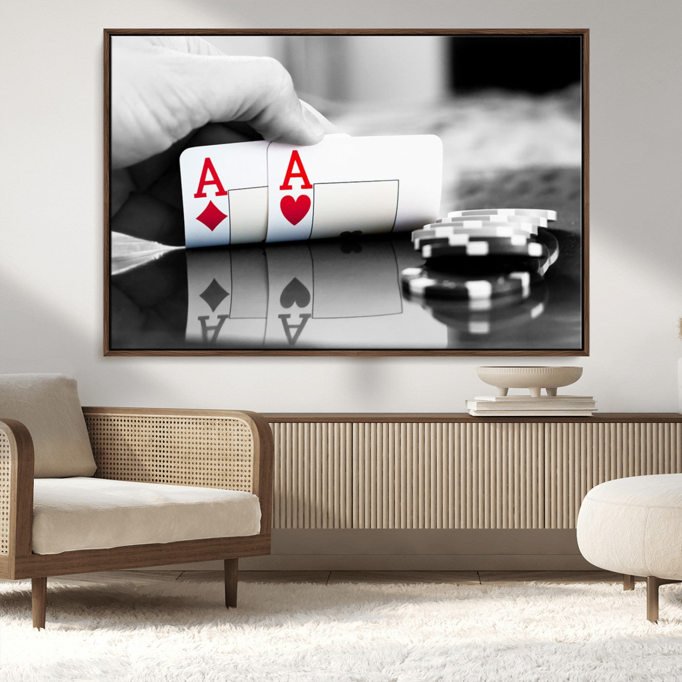 MGV-FC-36X24 - Aces Poker Art Poker Game Wall Art Canvas Print