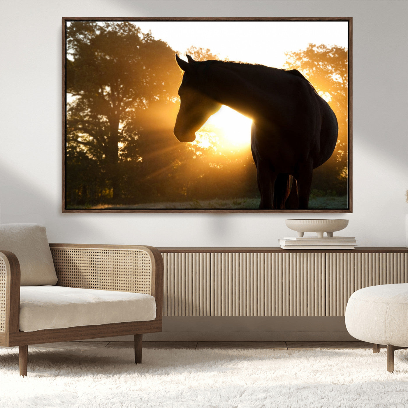 MGV-FC-36X24 - Horse at Sunset Wall Art Animal Canvas Print