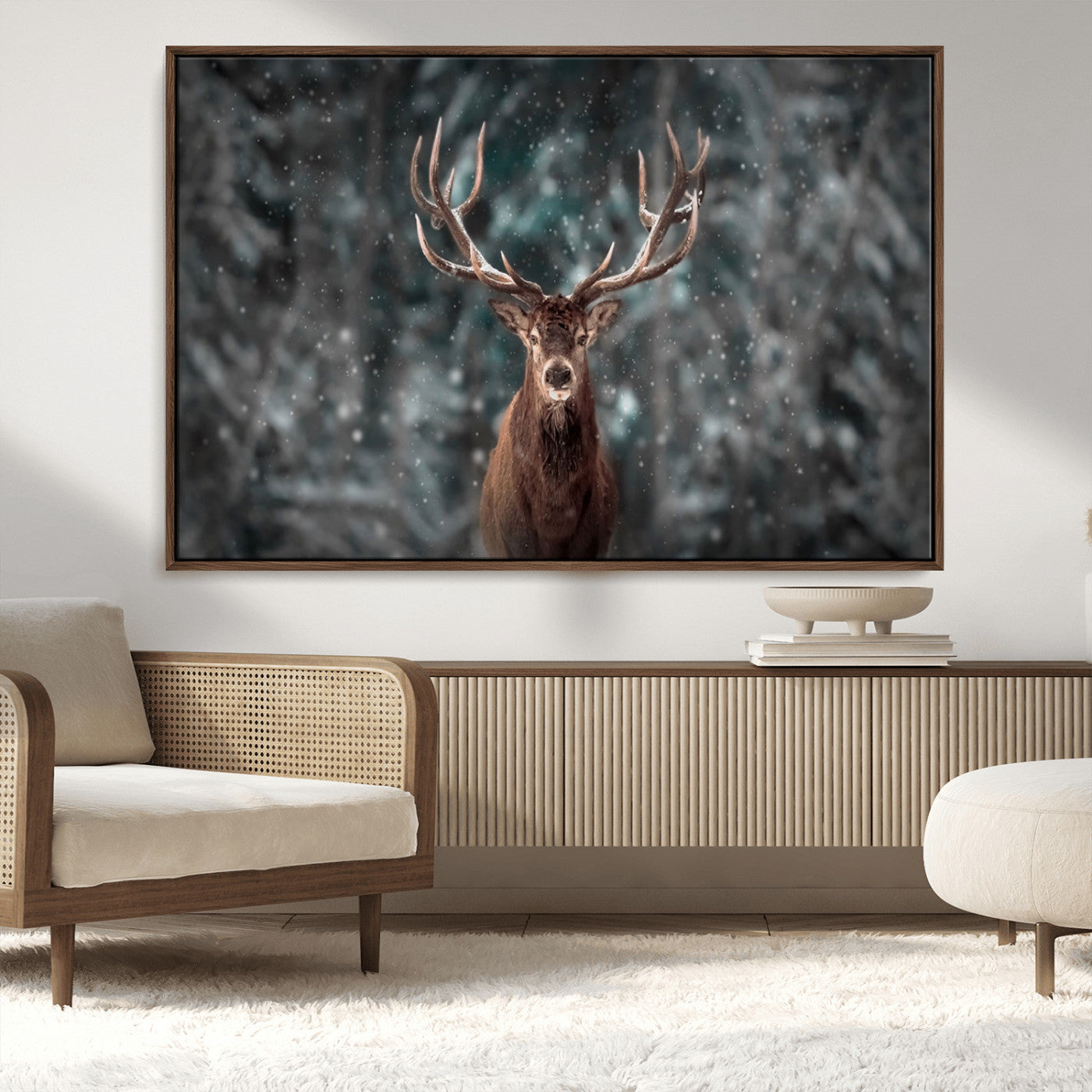 MGV-FC-36X24 - Wall Art Deer Art Animal Canvas, Framed Wall Art Deer Canvas Print