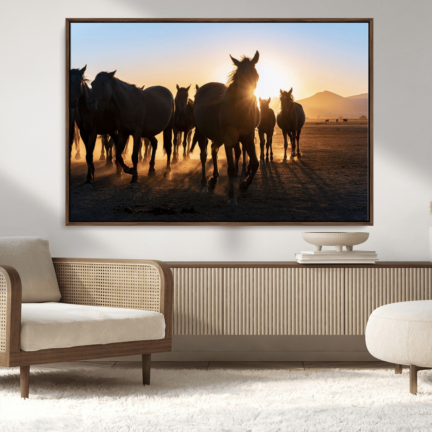 MGV-FC-36X24 - Horse Herd Wall Art Animal Canvas Print