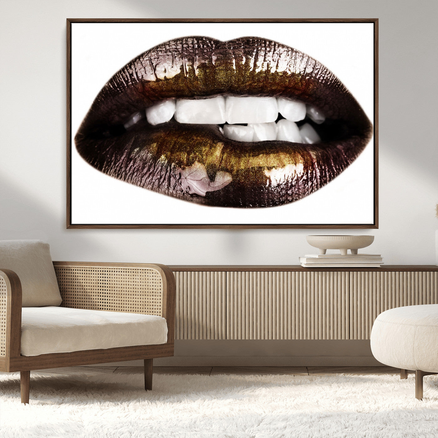 MGV-FC-36X24 - Close Up Lips Wall Art Canvas Print