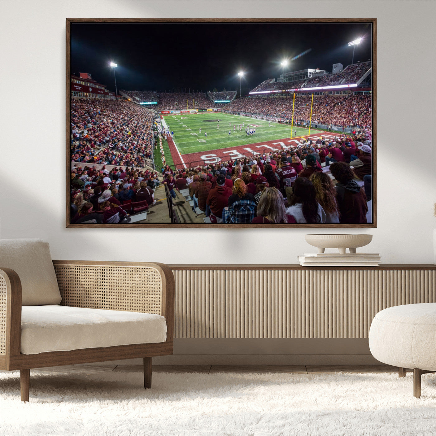 MGV-FC-36X24 - American Football Wall Art Canvas Print, Stadium Sport Wall Art Print