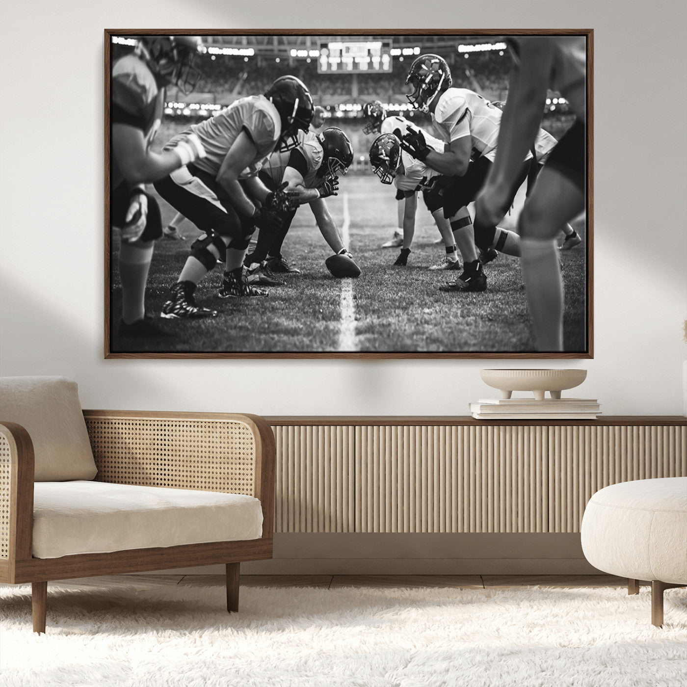 MGV-FC-36X24 - American Football Wall Art Canvas Print, Stadium Sport Wall Art Print