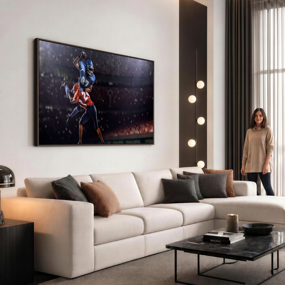 68009-MGV-CV-36X24 - American Football Wall Art Canvas Print, Stadium Sport Wall Art Print