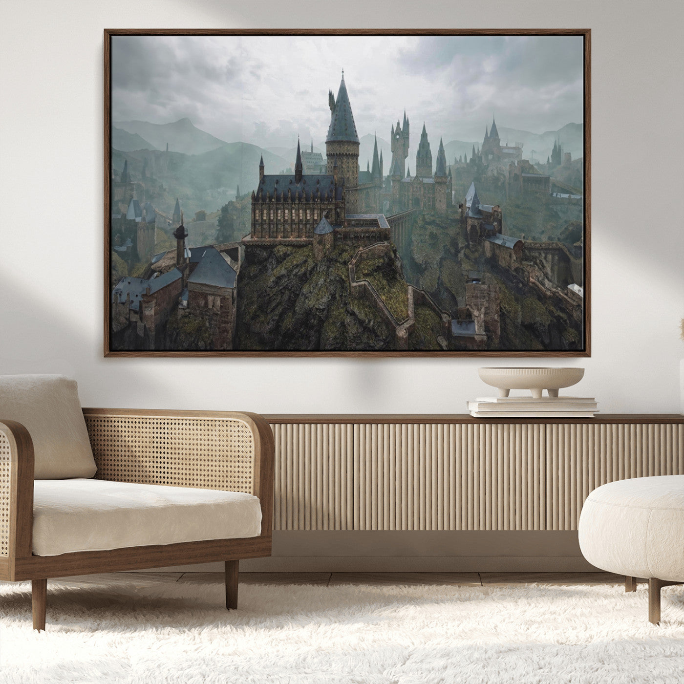 MGV-FC-36X24 - Disney Castle Wall Art Canvas Print, Living Kids Home Room Decor Art Print