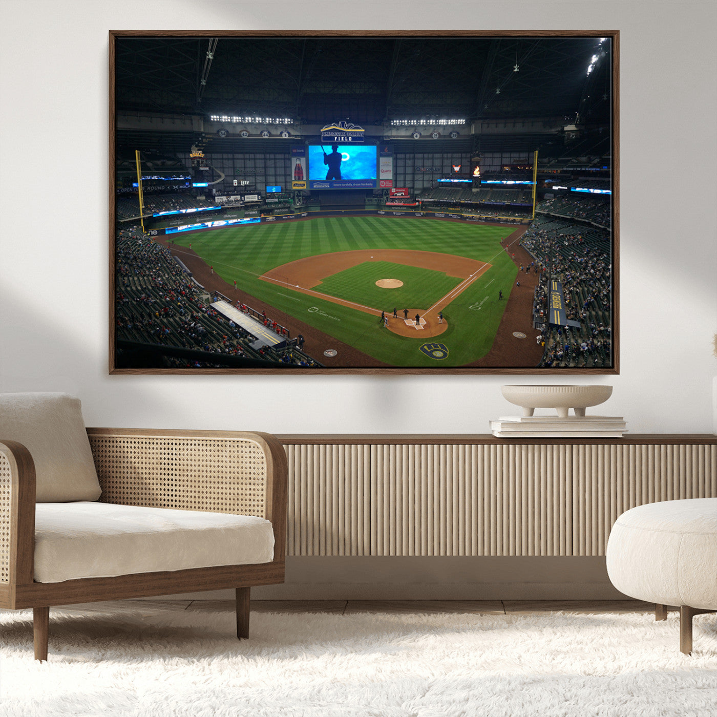 MGV-FC-36X24 - Milwaukee Brewers Baseball Art Print - American Family Field Stadium Wall Art Canvas Print