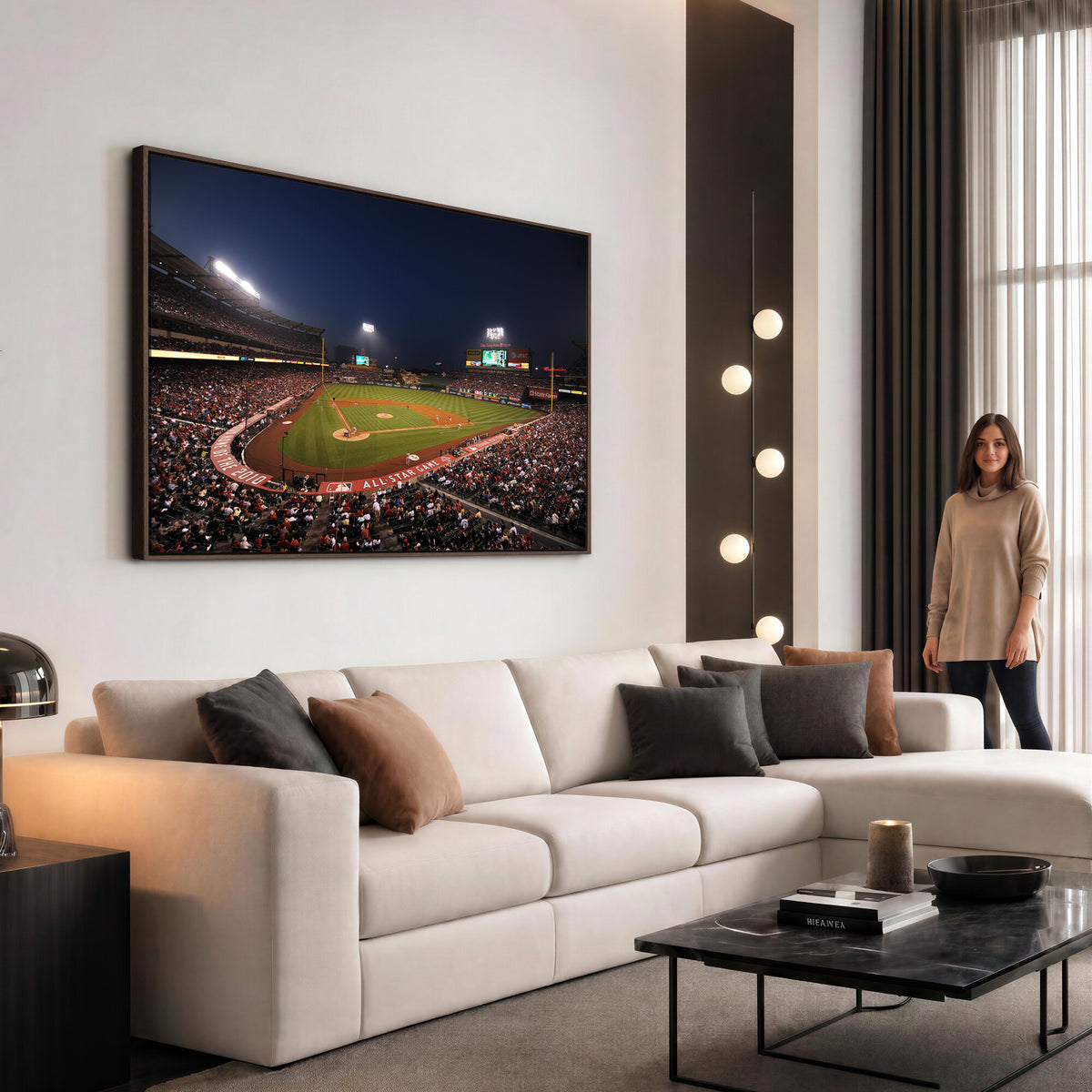 88896-MGV-CV-36X24 - Los Angeles Angels Baseball Team Print, Anaheim Angel Stadium Wall Art