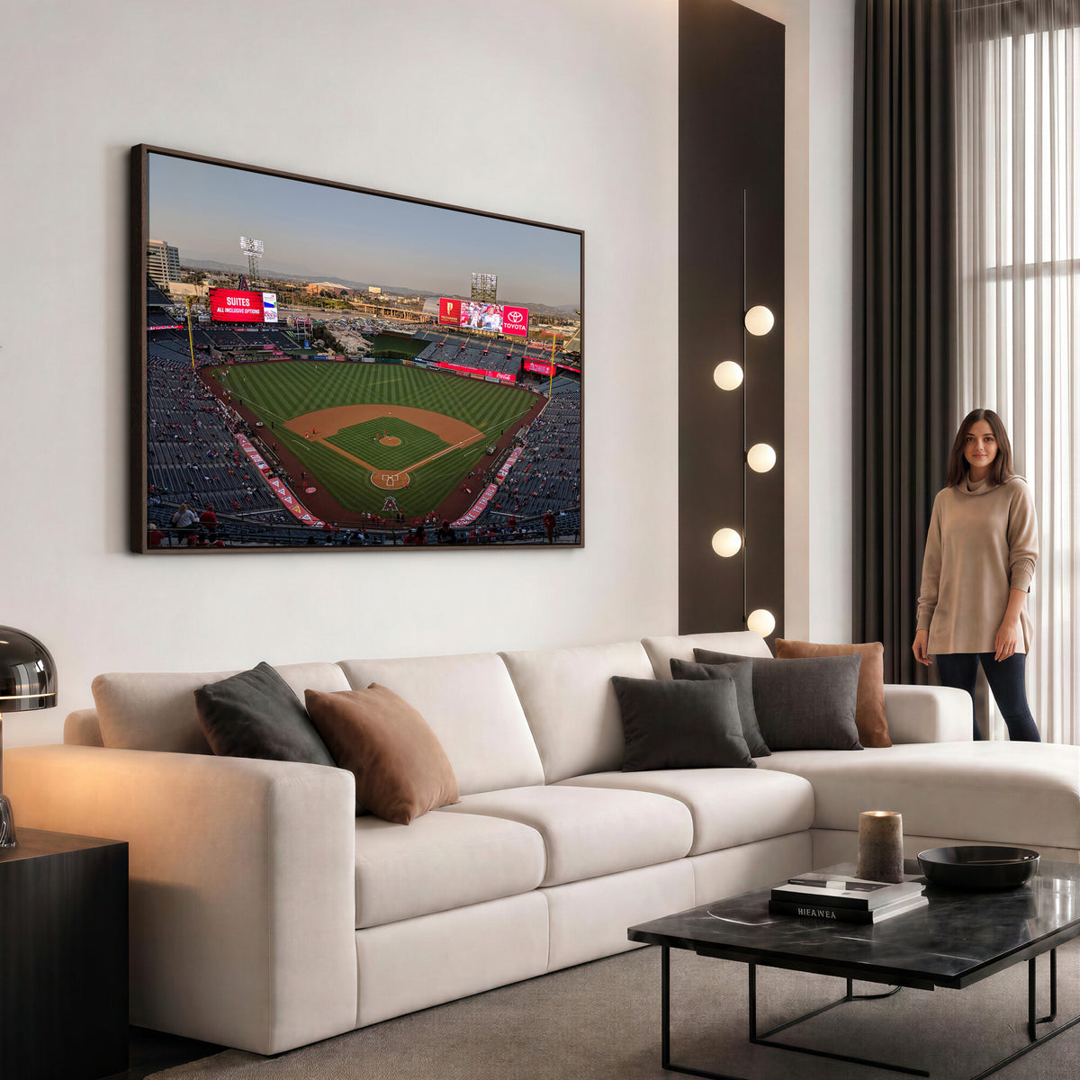 45864-MGV-CV-36X24 - Los Angeles Angels Baseball Canvas Print, Anaheim Angel Stadium Wall Art