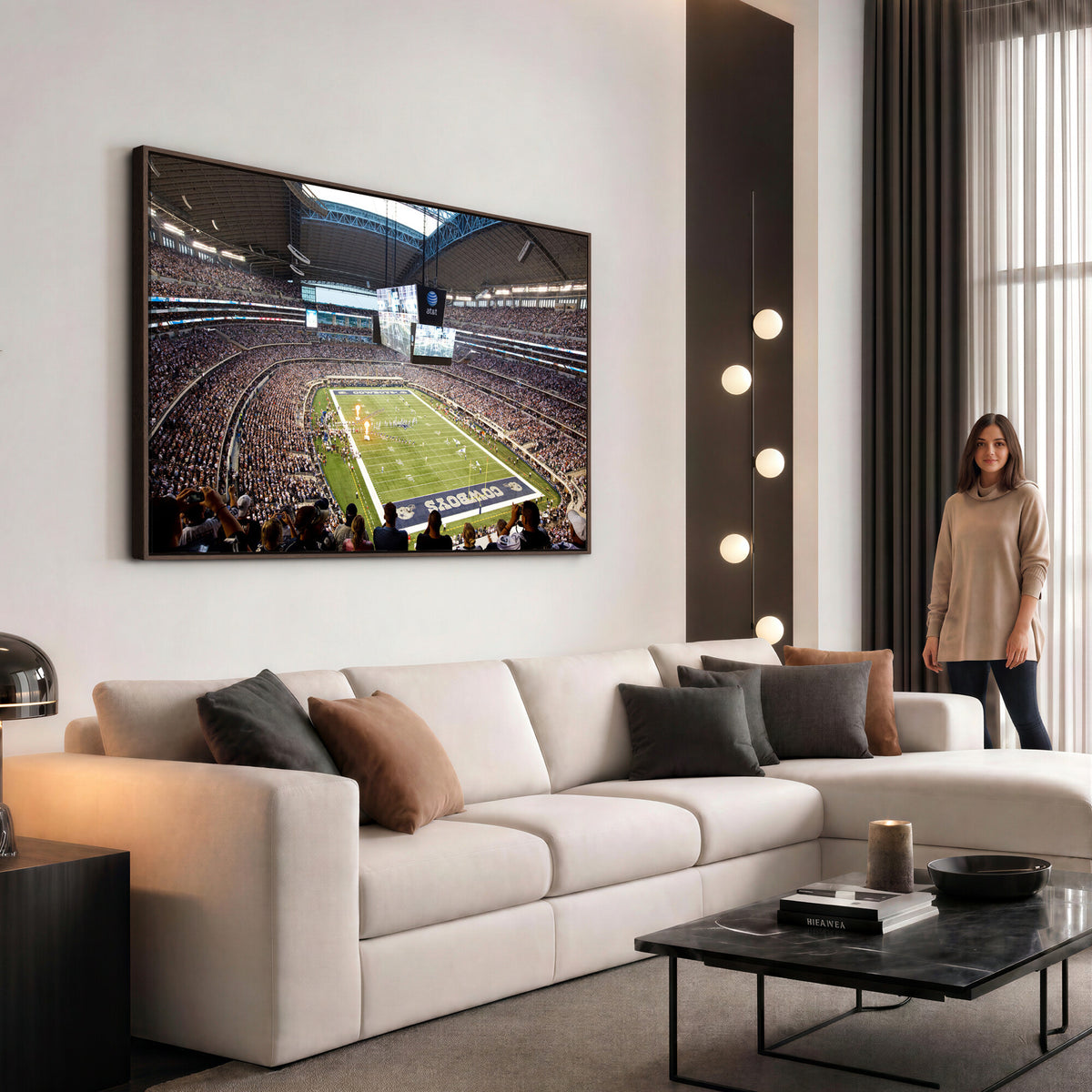 82096-MGV-CV-36X24 - Dallas Cowboys Football Team Print - Arlington AT&T Stadium Wall Art Canvas Print