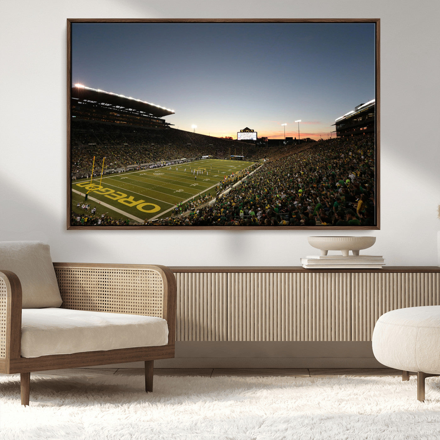 MGV-FC-36X24 - Oregon Ducks Football Team Print - Eugene Autzen Stadium Wall Art Canvas Print