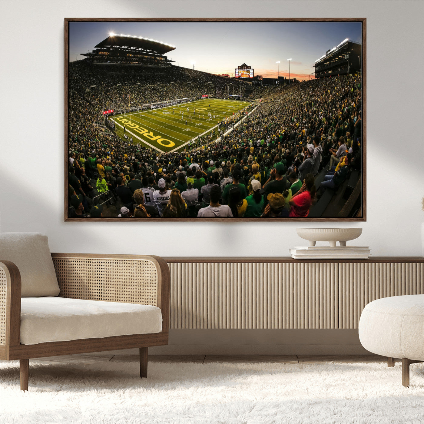 MGV-FC-36X24 - Oregon Stadium Canvas Wall Art - Captivating Game Day Scene at Autzen Stadium, Oregon Ducks Football