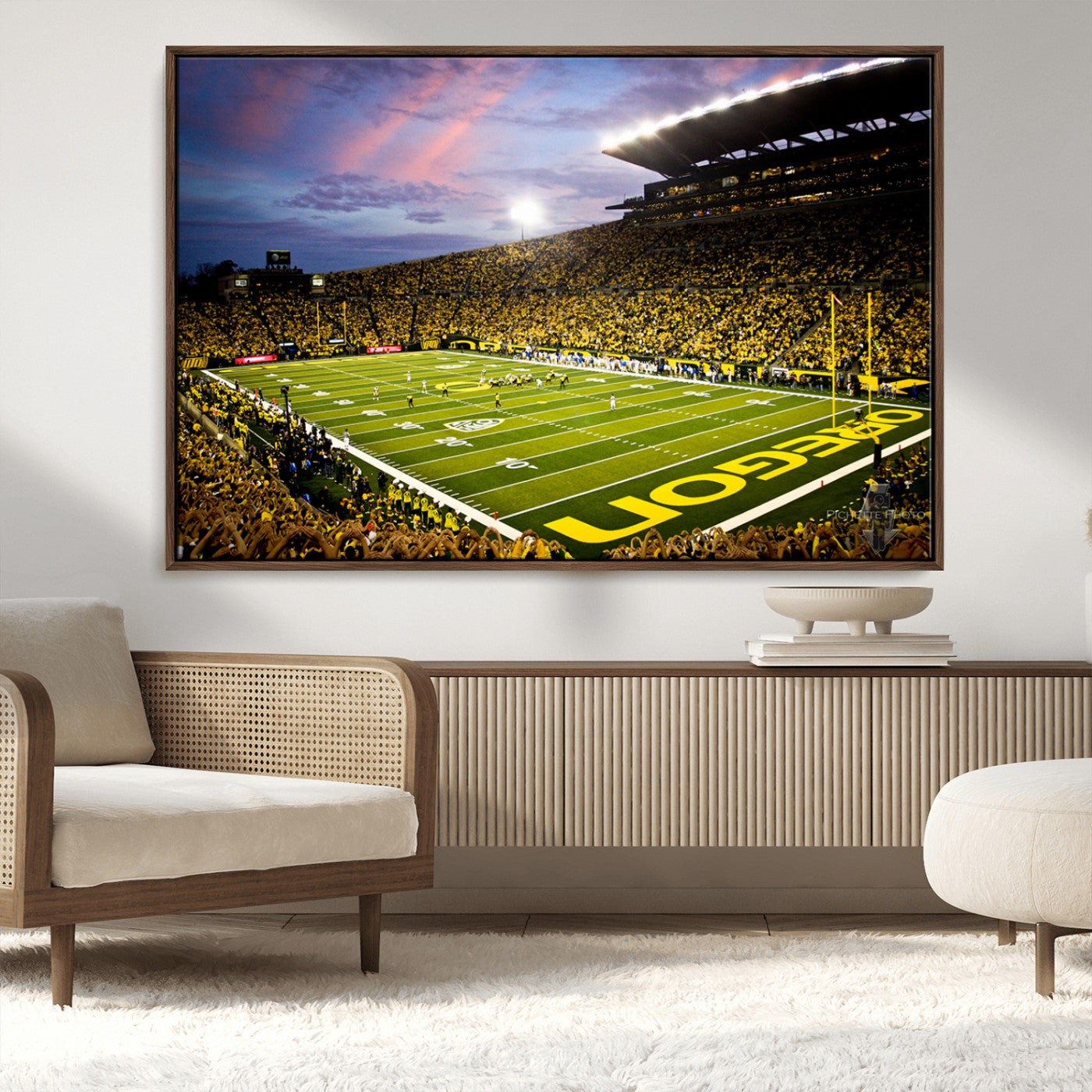 MGV-FC-36X24 - University of Oregon Ducks Football Team Print - Eugene Autzen Stadium Wall Art Canvas Print