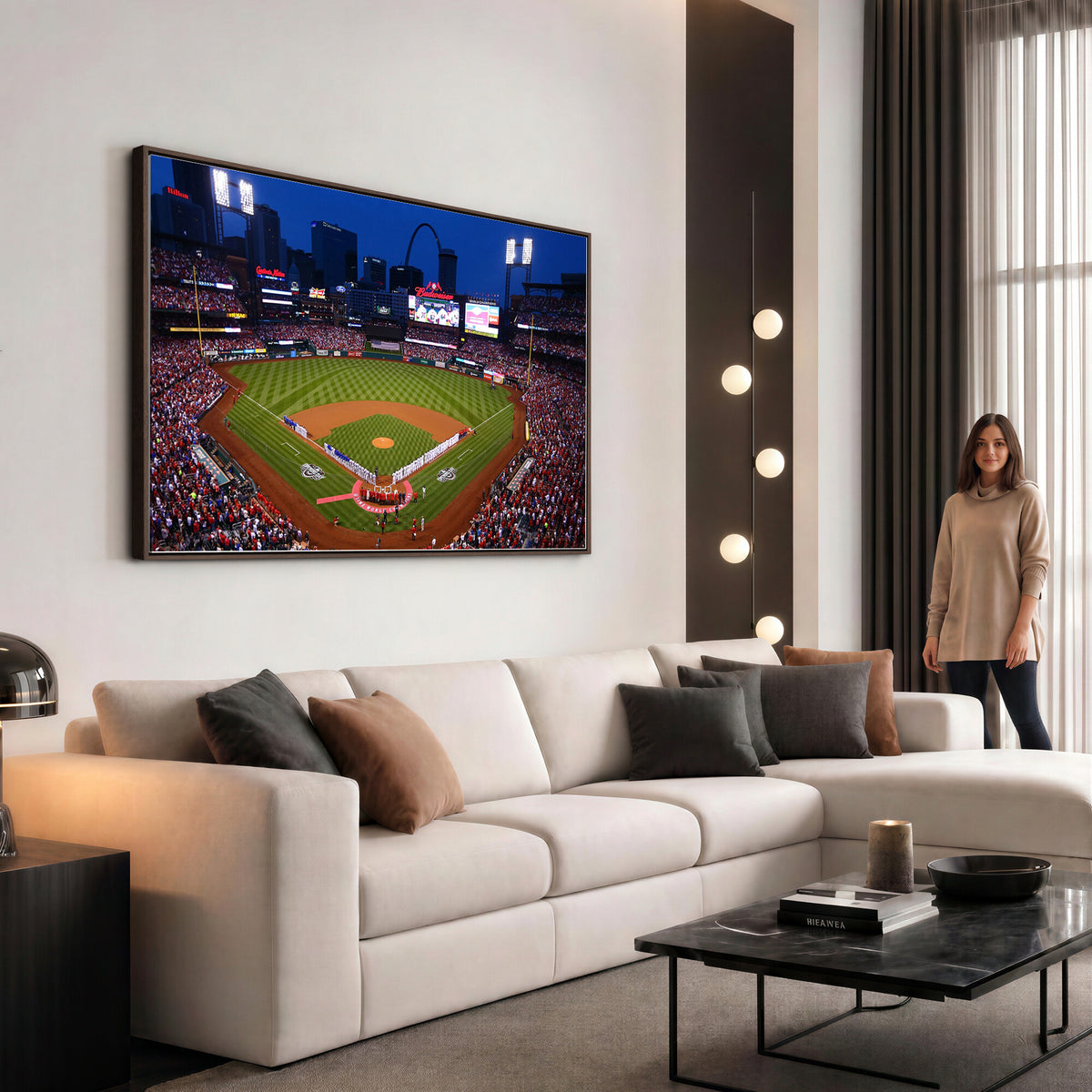 11925-MGV-CV-36X24 - St. Louis Cardinals Baseball Team Print, Busch Stadium Wall Art