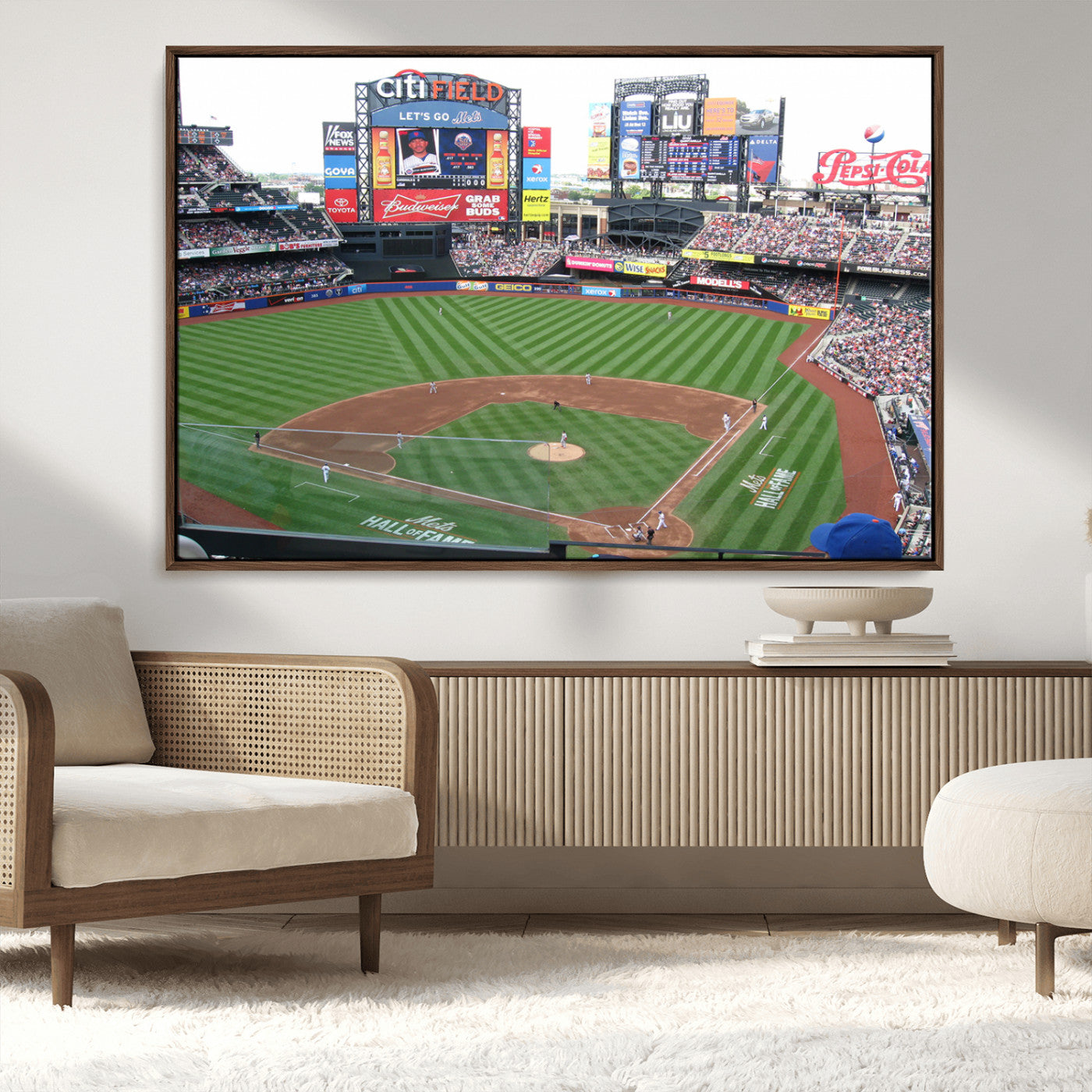MGV-FC-36X24 - New York Mets Baseball Team Print - Citi Field Baseball Stadium Wall Art Canvas Print