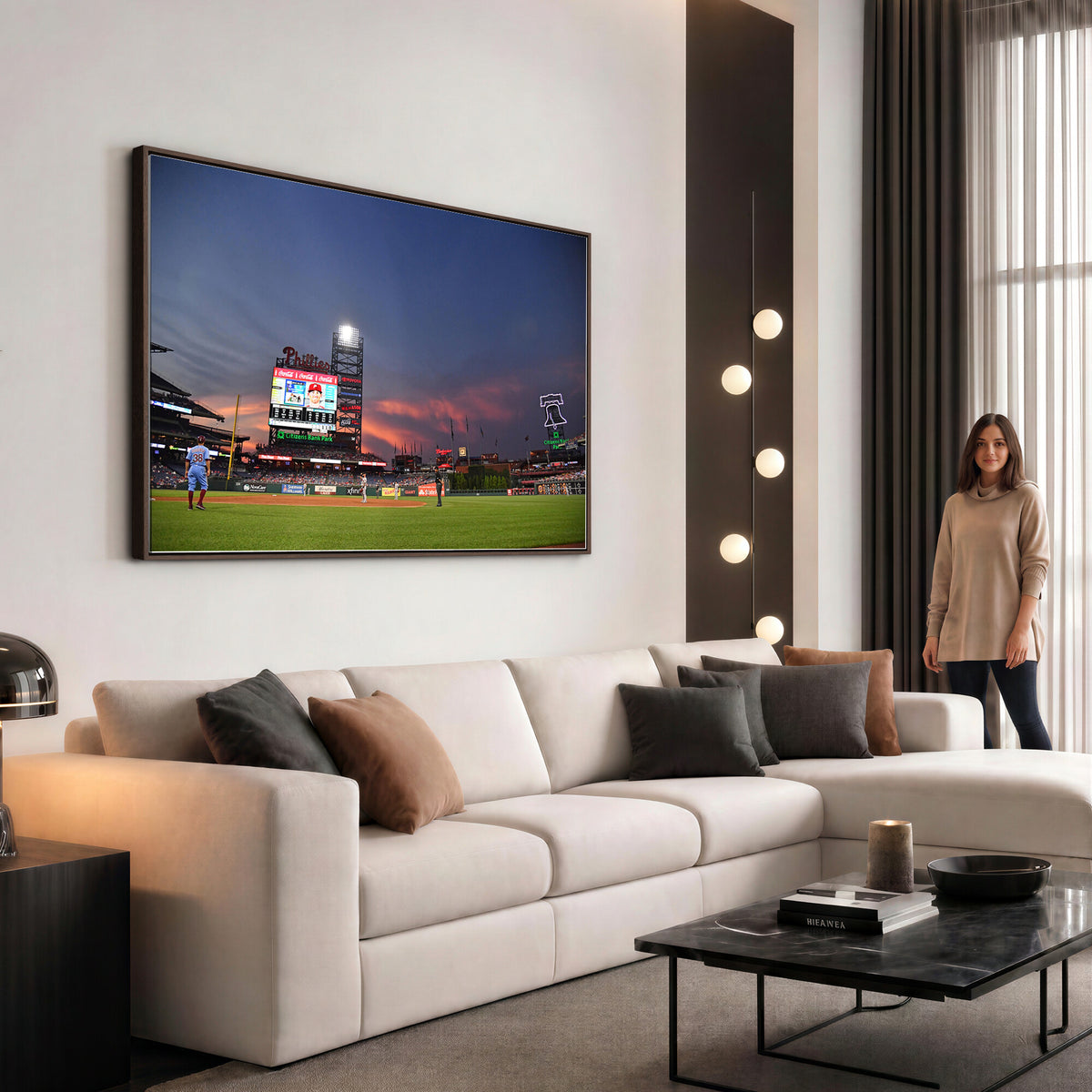 22594-MGV-CV-36X24 - Philadelphia Phillies Baseball Print - Philadelphia Citizens Bank Park Stadium Wall Art, Phillies