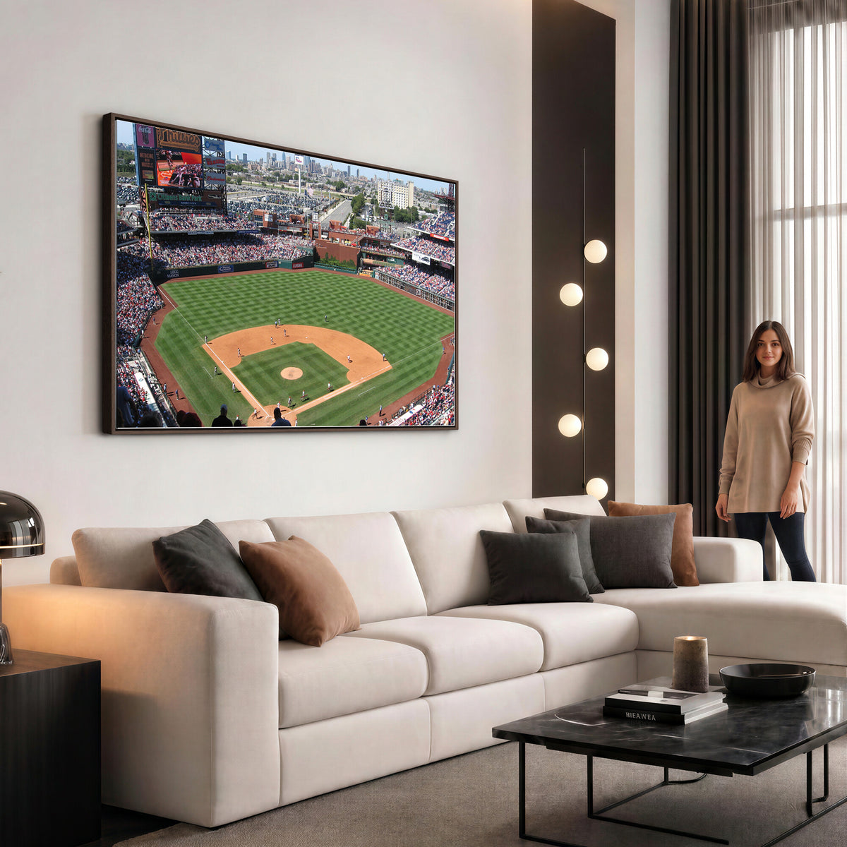 85755-MGV-CV-36X24 - Philadelphia Phillies Baseball Team Print - Philadelphia Citizens Bank Park Stadium Wall Art Canvas