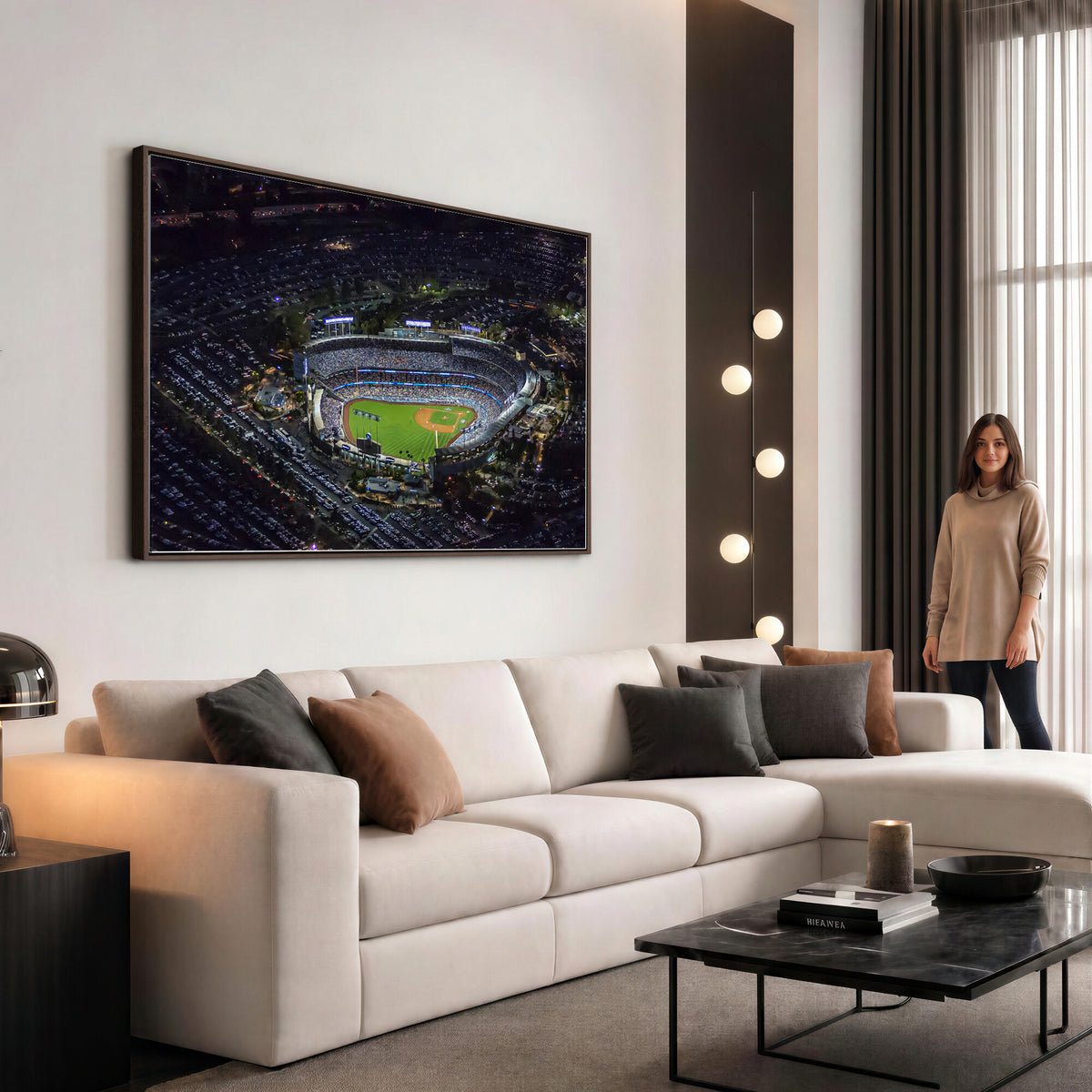 20932-MGV-CV-36X24 - Los Angeles Dodgers Dodger Stadium Wall Art Canvas Print