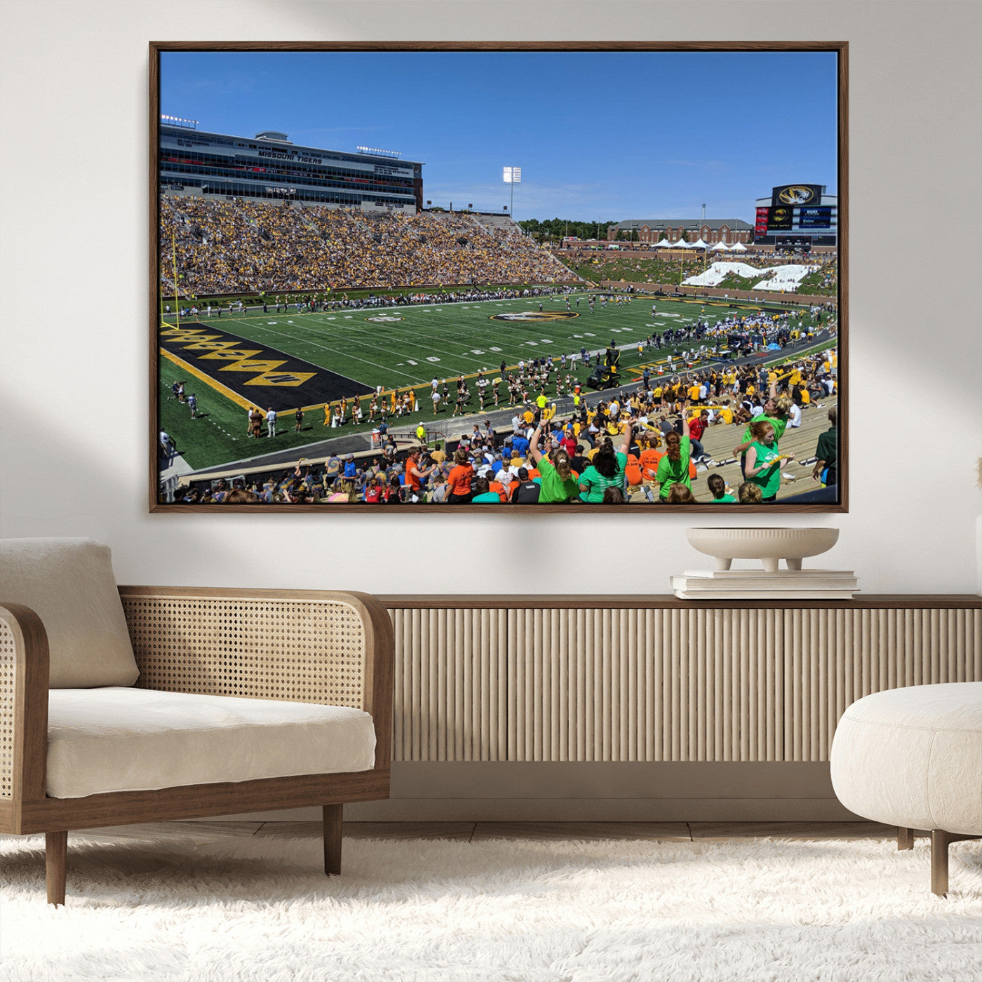 MGV-FC-36X24 - University of Missouri Tigers Football Team Print - Columbia Faurot Field Memorial Stadium Wall Art
