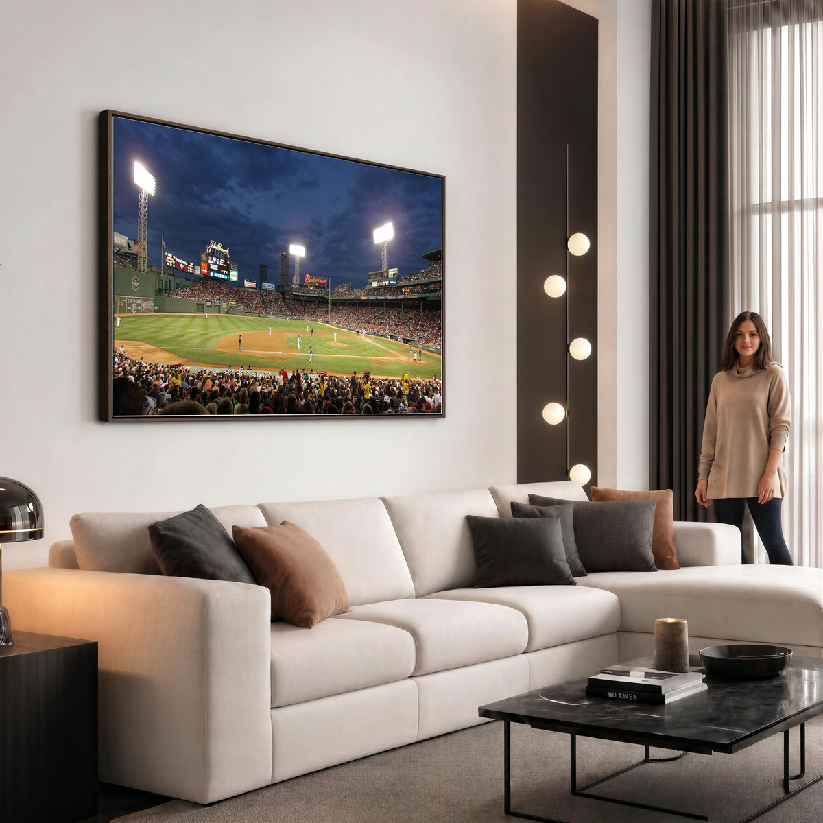 85099-MGV-CV-36X24 - Boston Red Sox Baseball Team Print Canvas, Massachusetts Fenway Park Stadium Wall Art