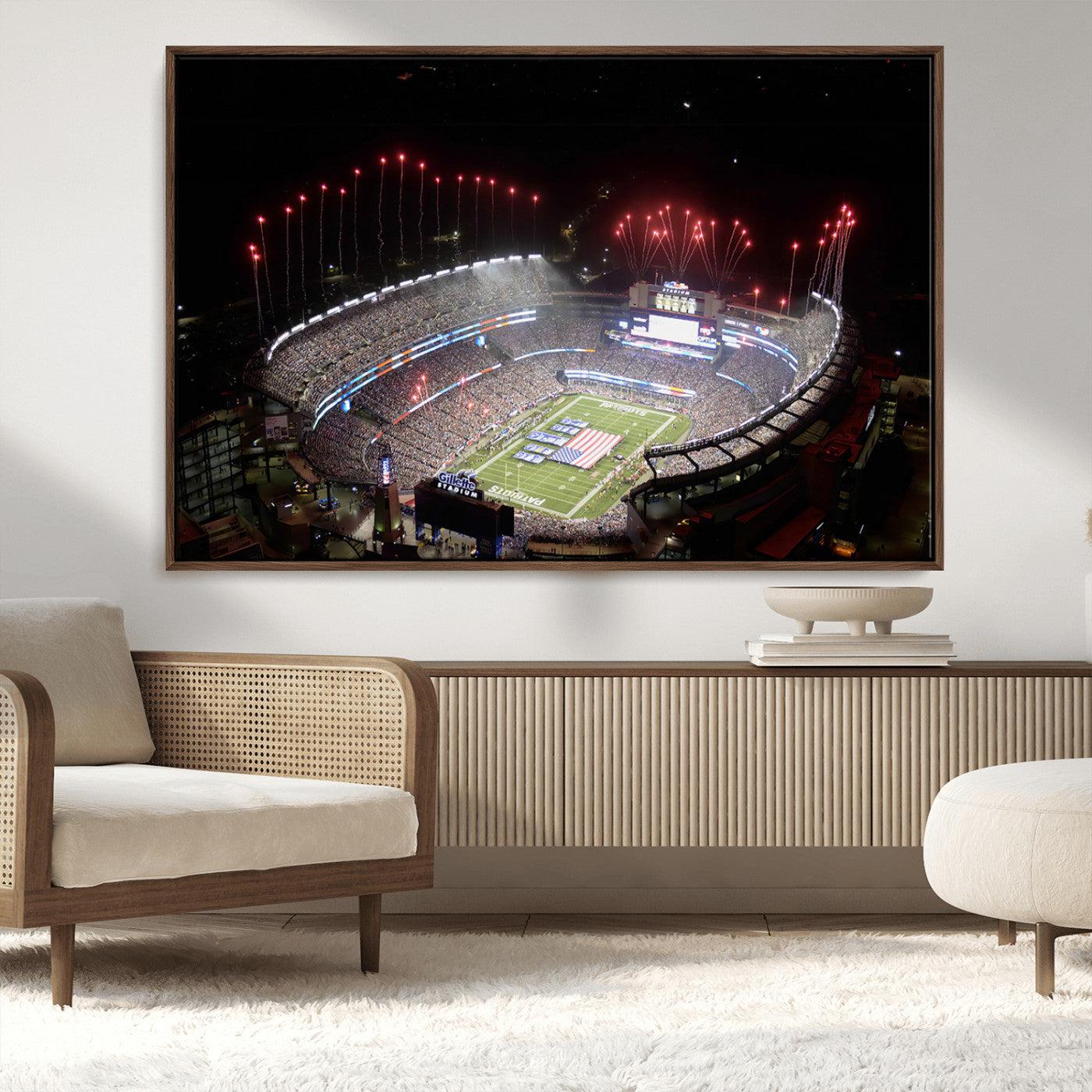 MGV-FC-36X24 - New England Patriots Team Print Wall Art- Foxborough Gillette Stadium Wall Art Canvas Print
