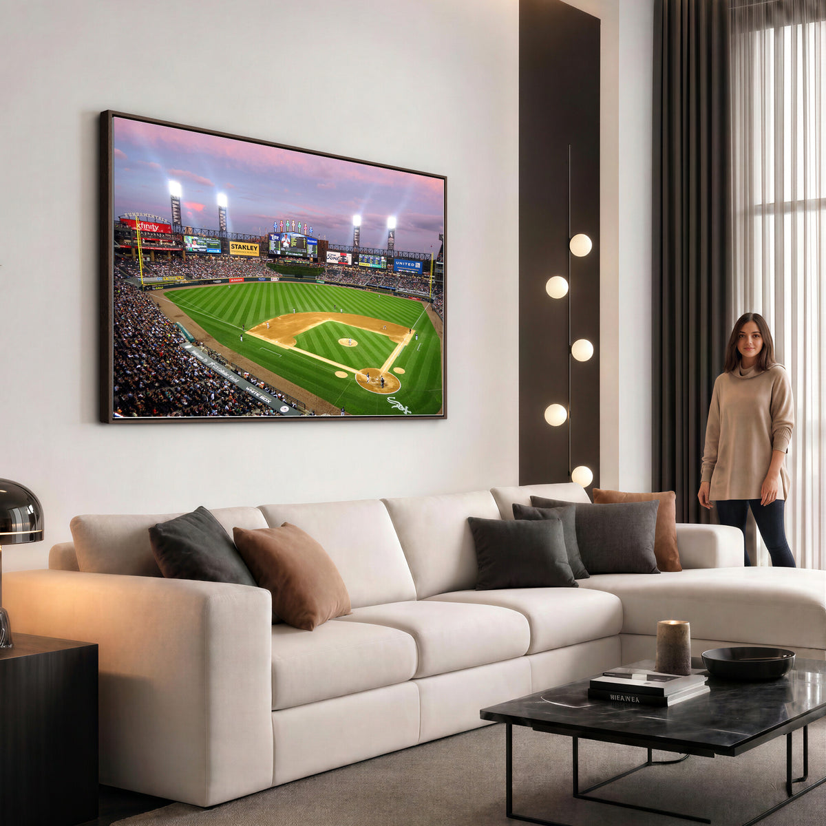 38470-MGV-CV-36X24 - Chicago White Sox Baseball Team Print Canvas, Guaranteed Rate Field Stadium Wall Art