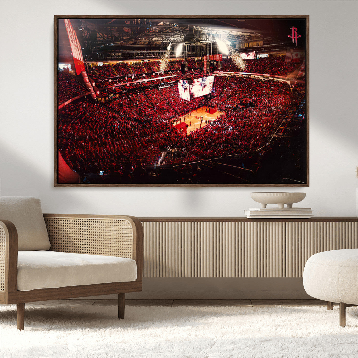 MGV-FC-36X24 - Houston Rockets Basketball Team Print Canvas- Houston Toyota Center Stadium Wall Art Canvas Print