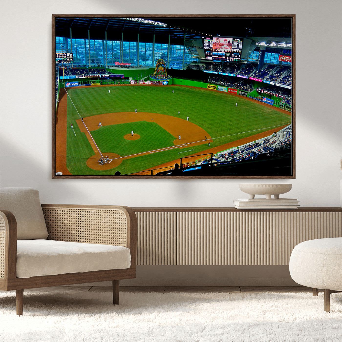 MGV-FC-36X24 - Miami Marlins Baseball Team Print - Miami LoanDepot Park Stadium Wall Art Canvas Print