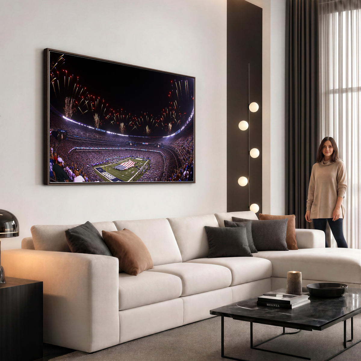 56360-MGV-CV-36X24 - New York Giants Football Team Print, East Rutherford MetLife Stadium Wall Art
