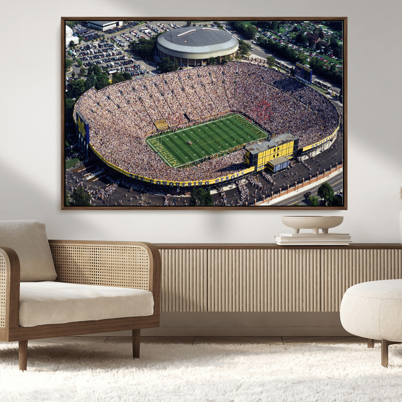 MGV-FC-36X24 - Michigan Wolverines Football Team Print - Ann Arbor Michigan Stadium Print, Michigan Wolverines