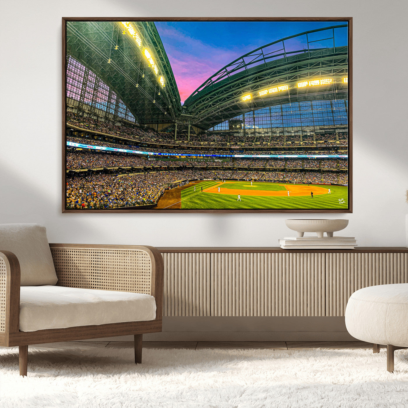 MGV-FC-36X24 - Milwaukee Brewers Baseball Team Print Canvas- American Family Field Stadium Wall Art Canvas Print