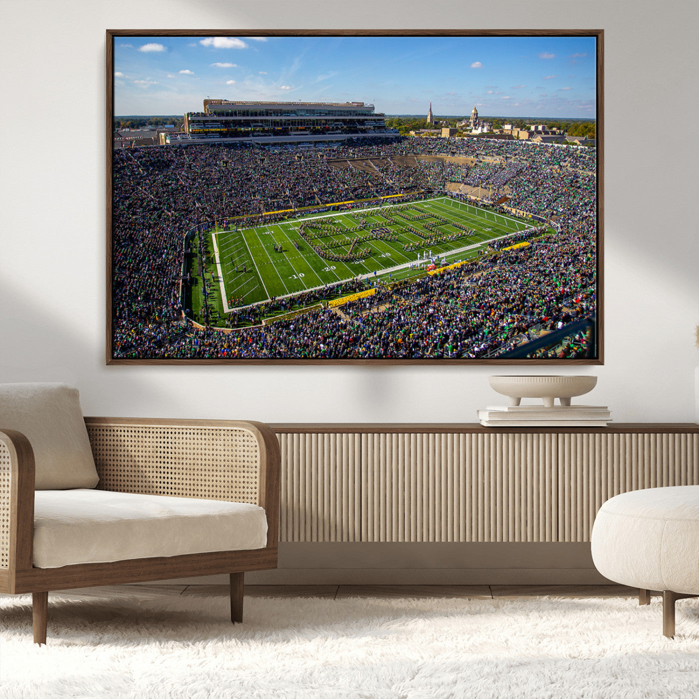 MGV-FC-36X24 - Notre Dame Fighting Irish Football Team Print - Notre Dame Stadium Wall Art Canvas Print