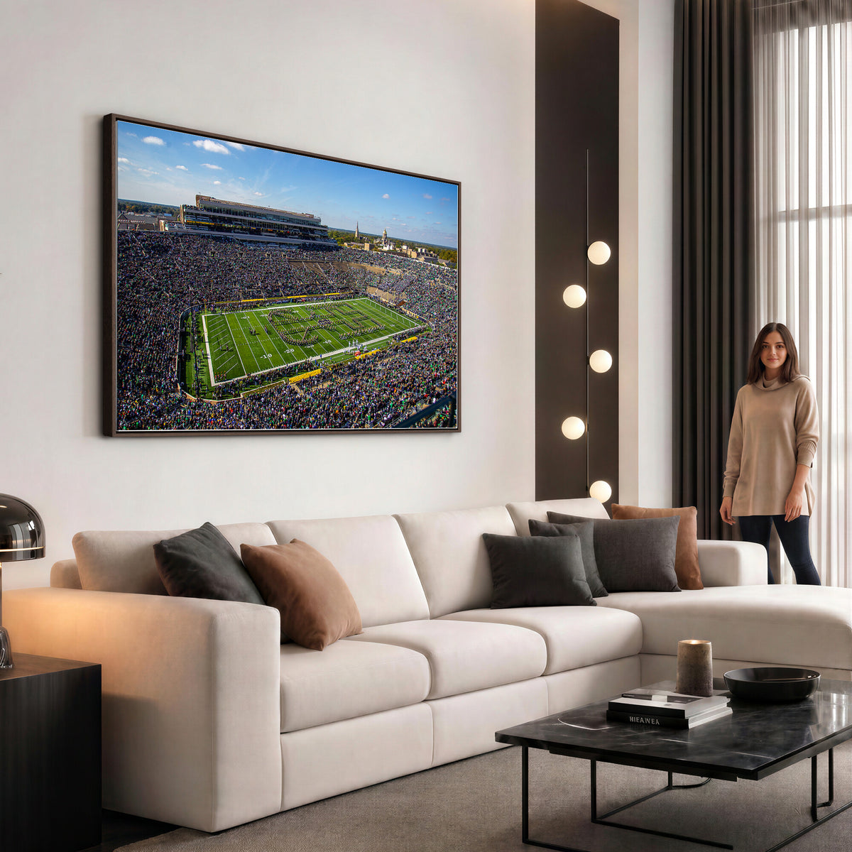 50114-MGV-CV-36X24 - Notre Dame Fighting Irish Football Team Print, Notre Dame Stadium Wall Art