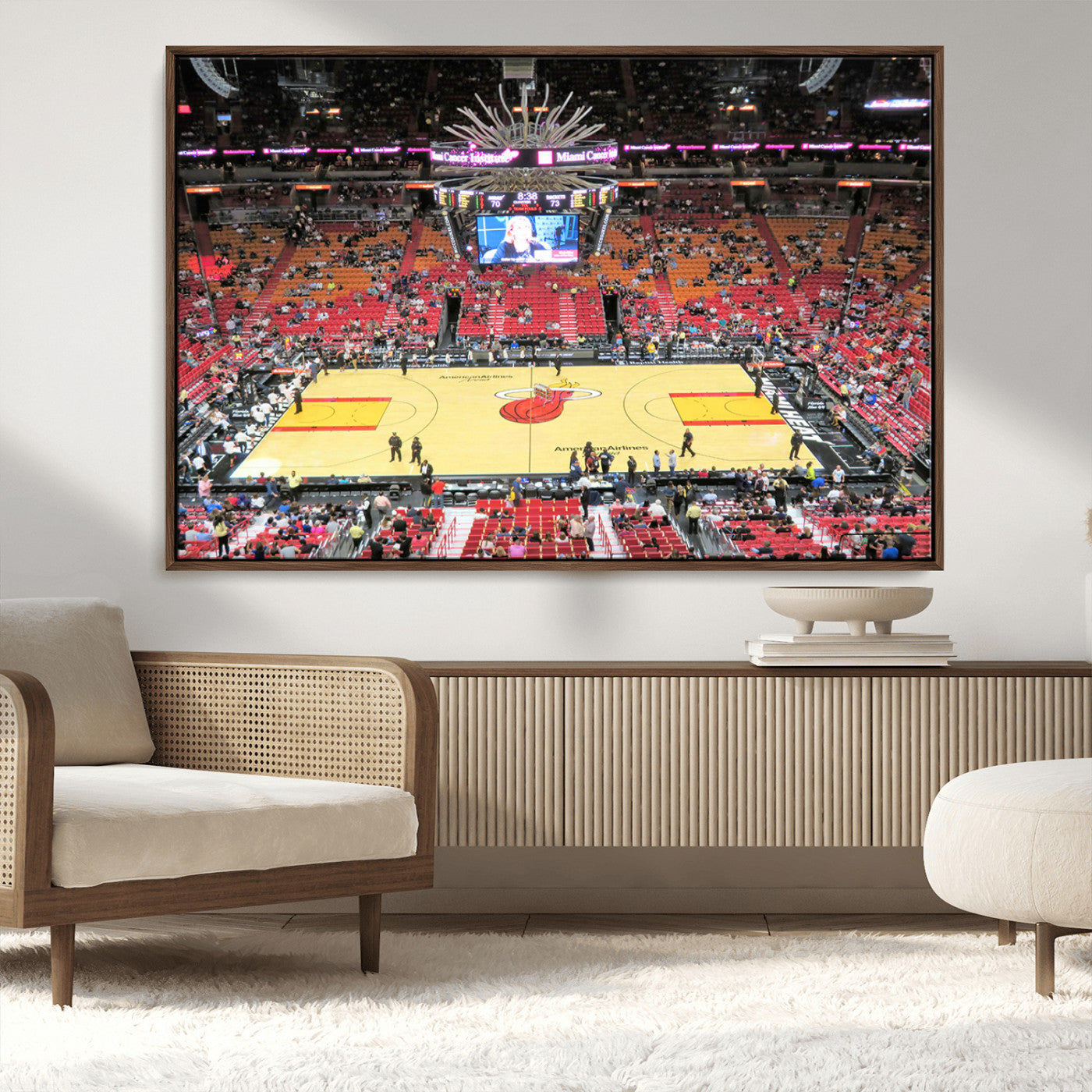 MGV-FC-36X24 - Miami Heat Basketball Team Print Wall Art- Kaseya Center Stadium Wall Art Canvas Print