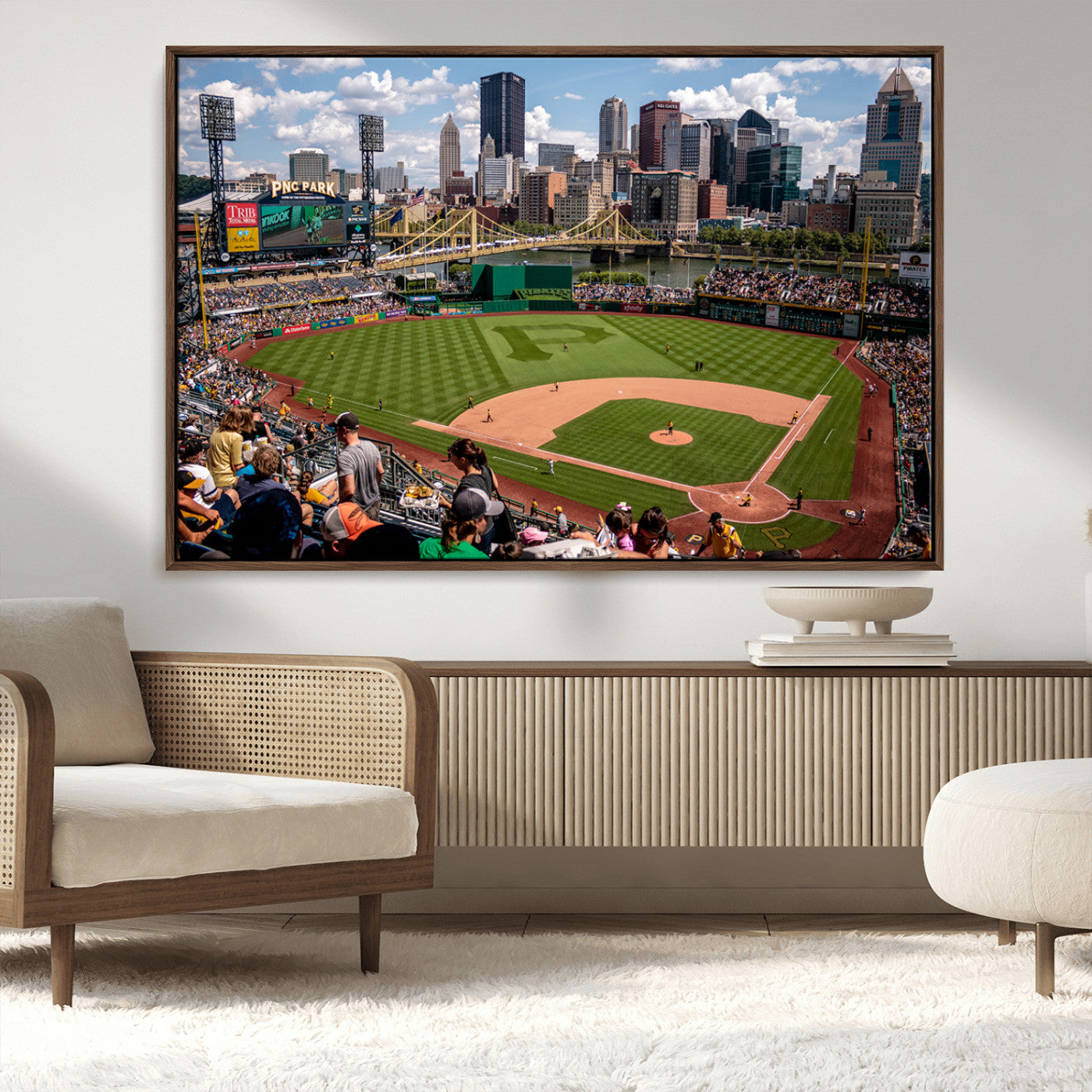 MGV-FC-36X24 - Pittsburgh Pirates Baseball Team Print - PNC Park Stadium Wall Art Canvas Print - Ready to Hang