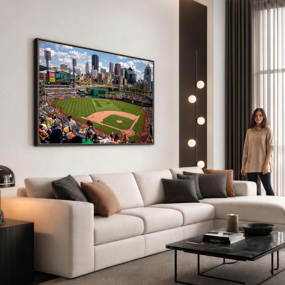 66872-MGV-CV-36X24 - Pittsburgh Pirates Baseball Team Print, PNC Park Stadium