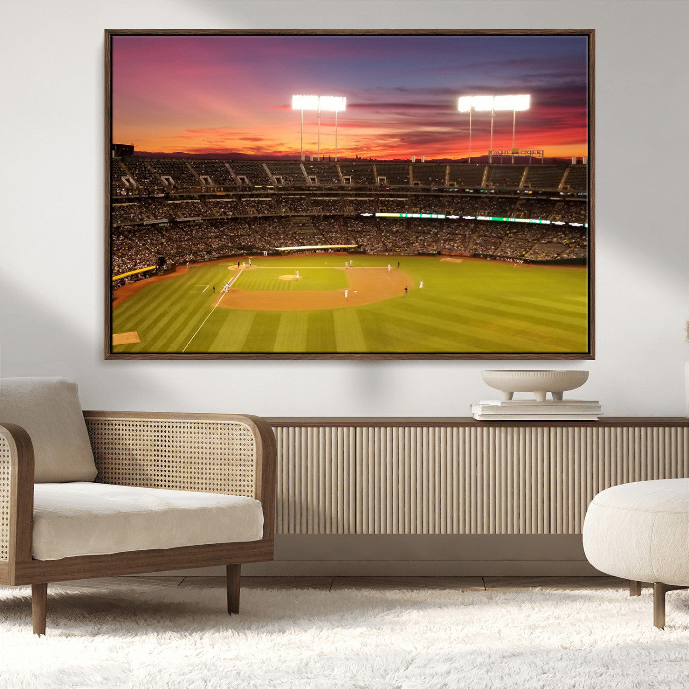 MGV-FC-36X24 - Oakland Athletics Baseball Team Print - Oakland Coliseum Stadium Wall Art Canvas Print