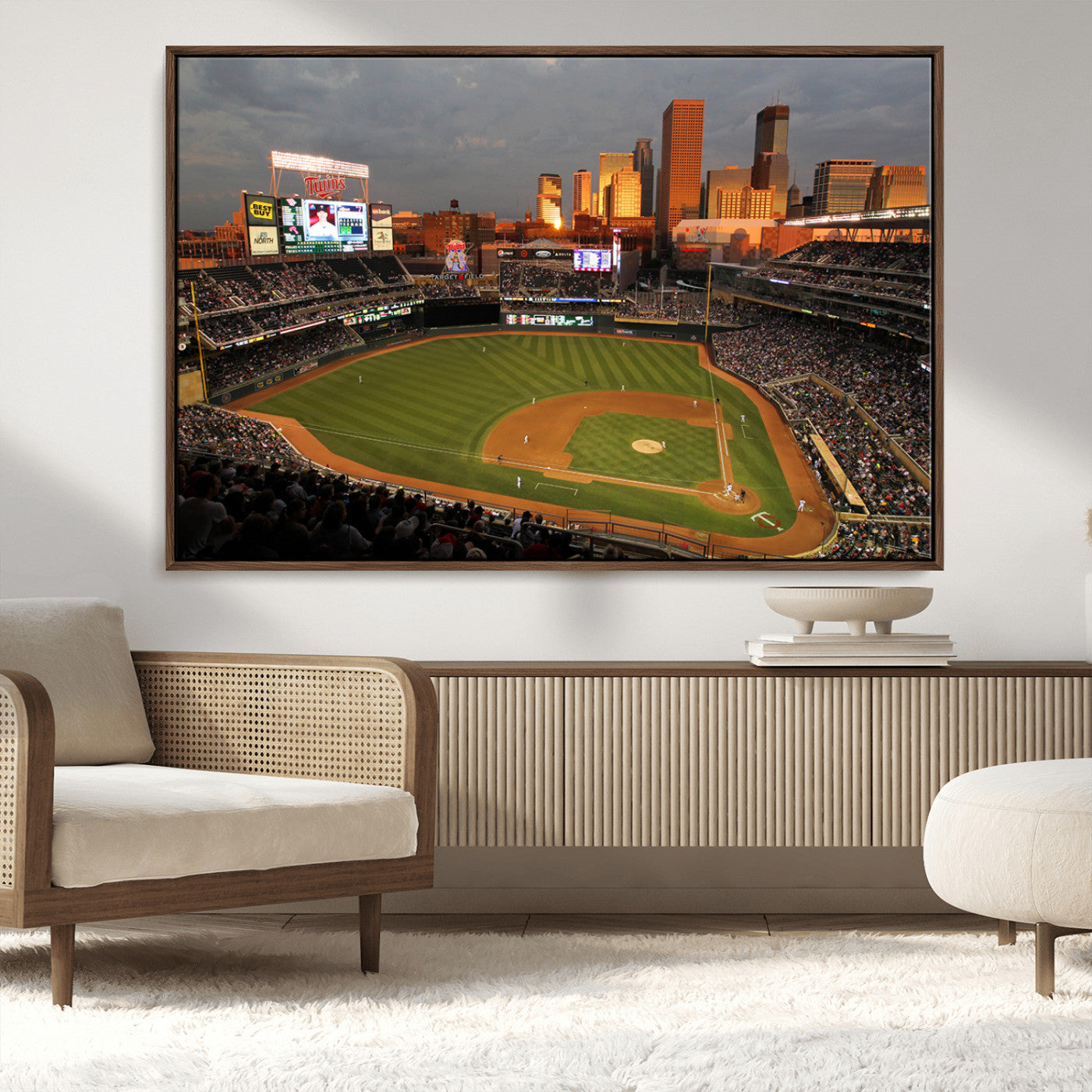 MGV-FC-36X24 - Minnesota Twins Baseball Team Print - Minneapolis Target Field Stadium Wall Art Canvas Print