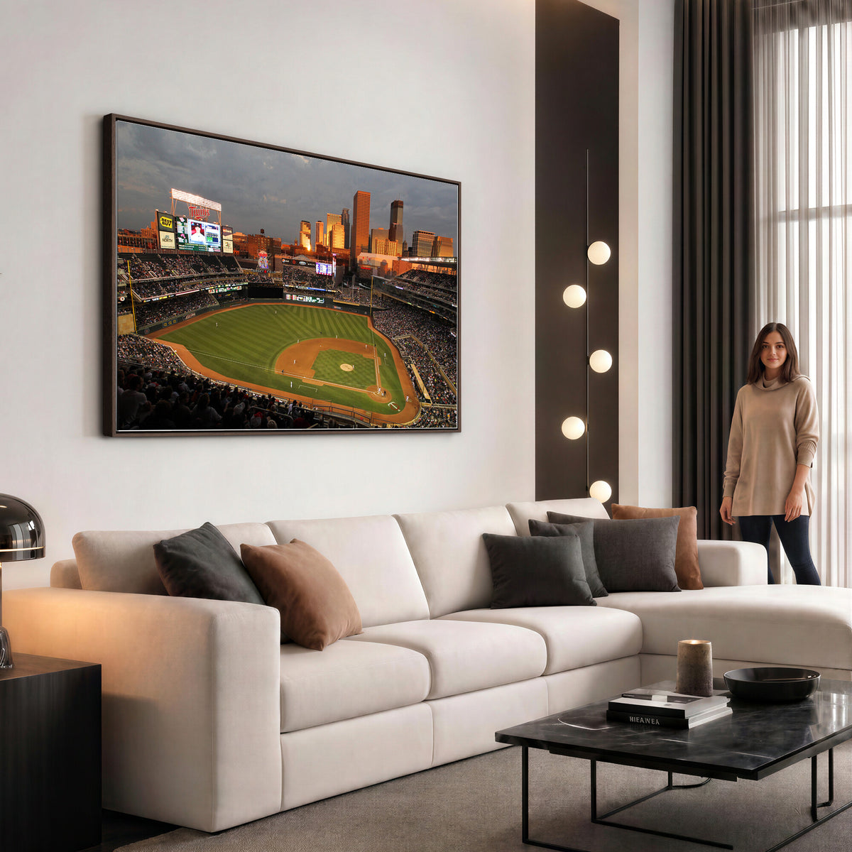99822-MGV-CV-36X24 - Minnesota Twins Baseball Team Print, Minneapolis Target Field Stadium Wall Art