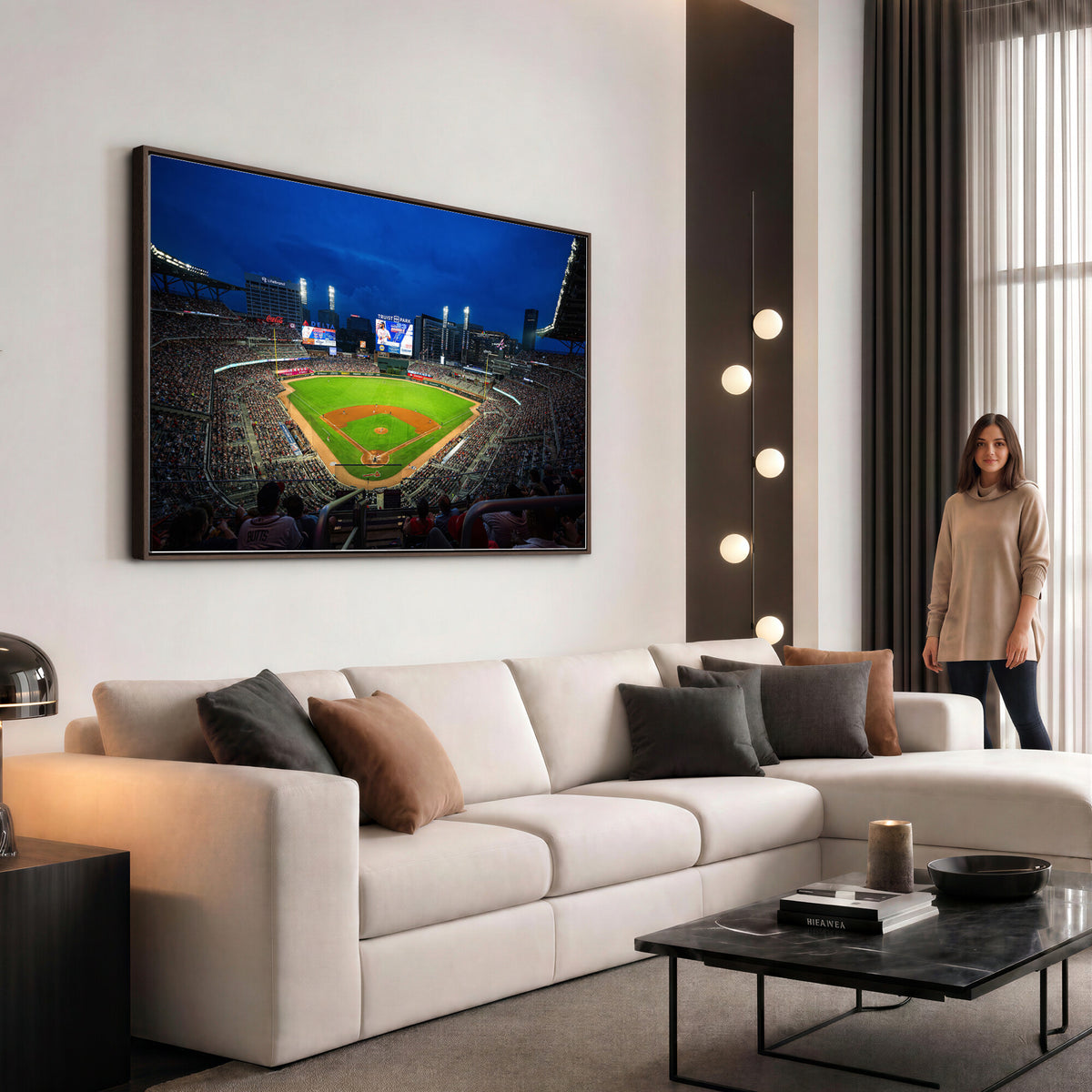 88590-MGV-CV-36X24 - Truist Park Night Game Canvas Art, Atlanta Braves Stadium