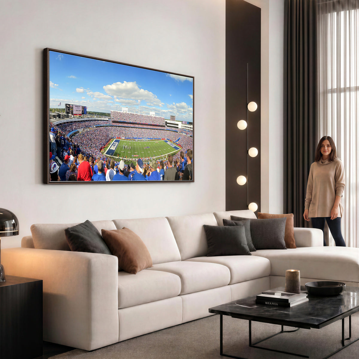35302-MGV-CV-36X24 - Buffalo Bills NFL Football Team Print, Game Day at Buffalo Highmark Stadium