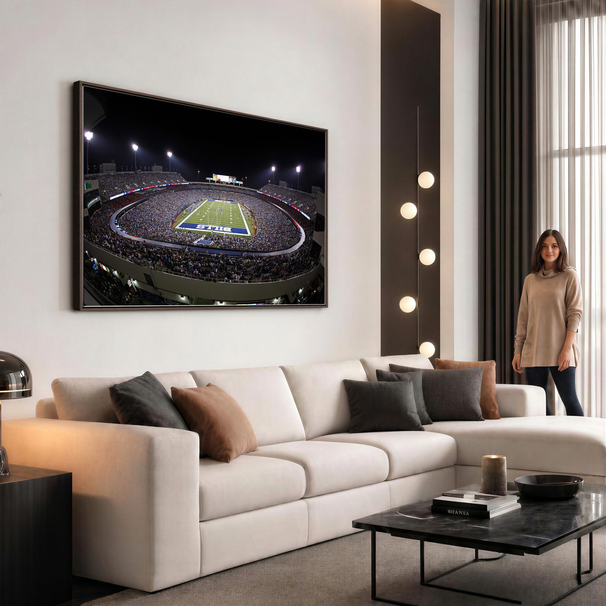 98546-MGV-CV-36X24 - Buffalo Bills NFL Football Team Print, Buffalo Highmark Stadium Wall Art