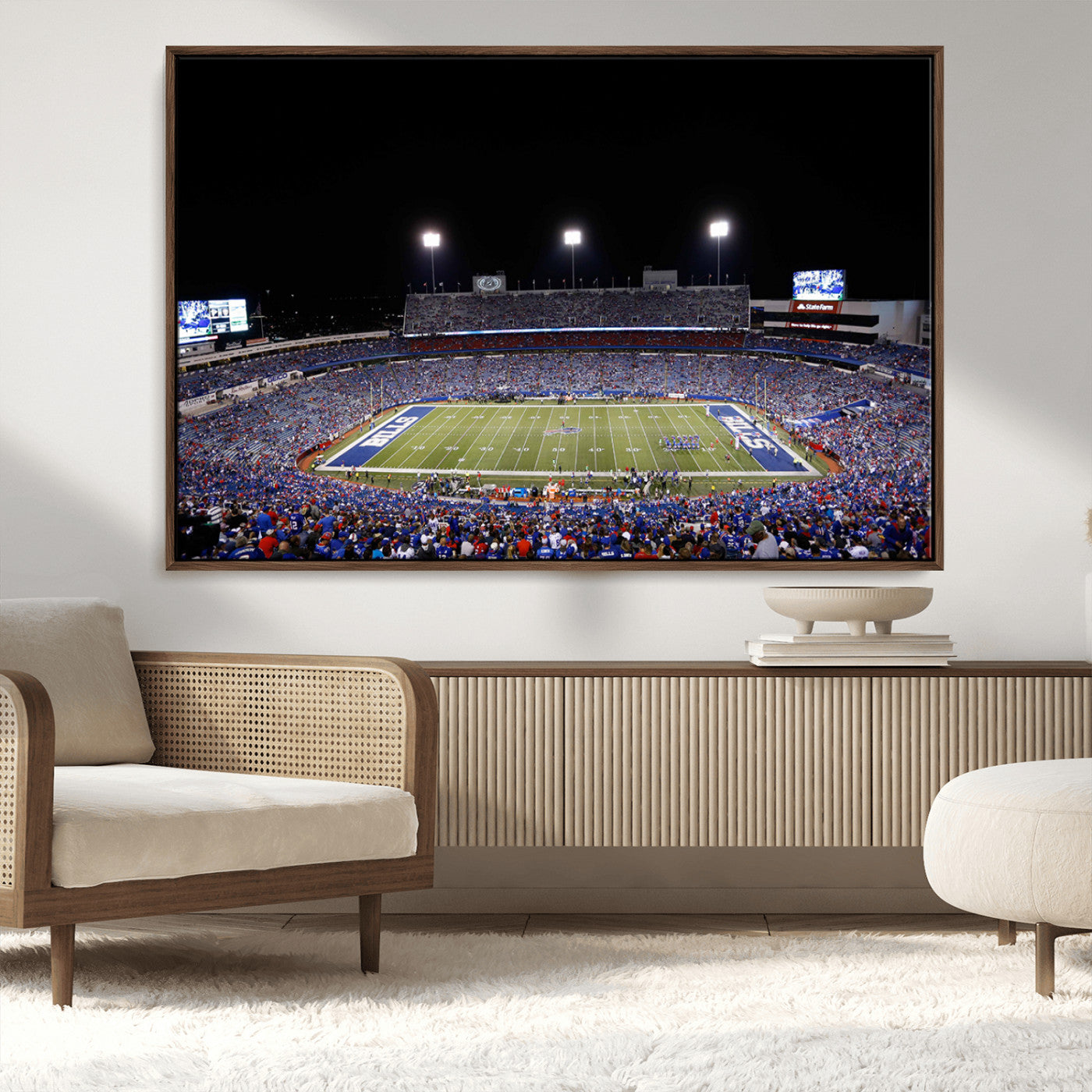 MGV-FC-36X24 - Buffalo Bills Wall Art - Buffalo Bills Stadium Canvas Print, Perfect Sports Decor for Living Rooms,