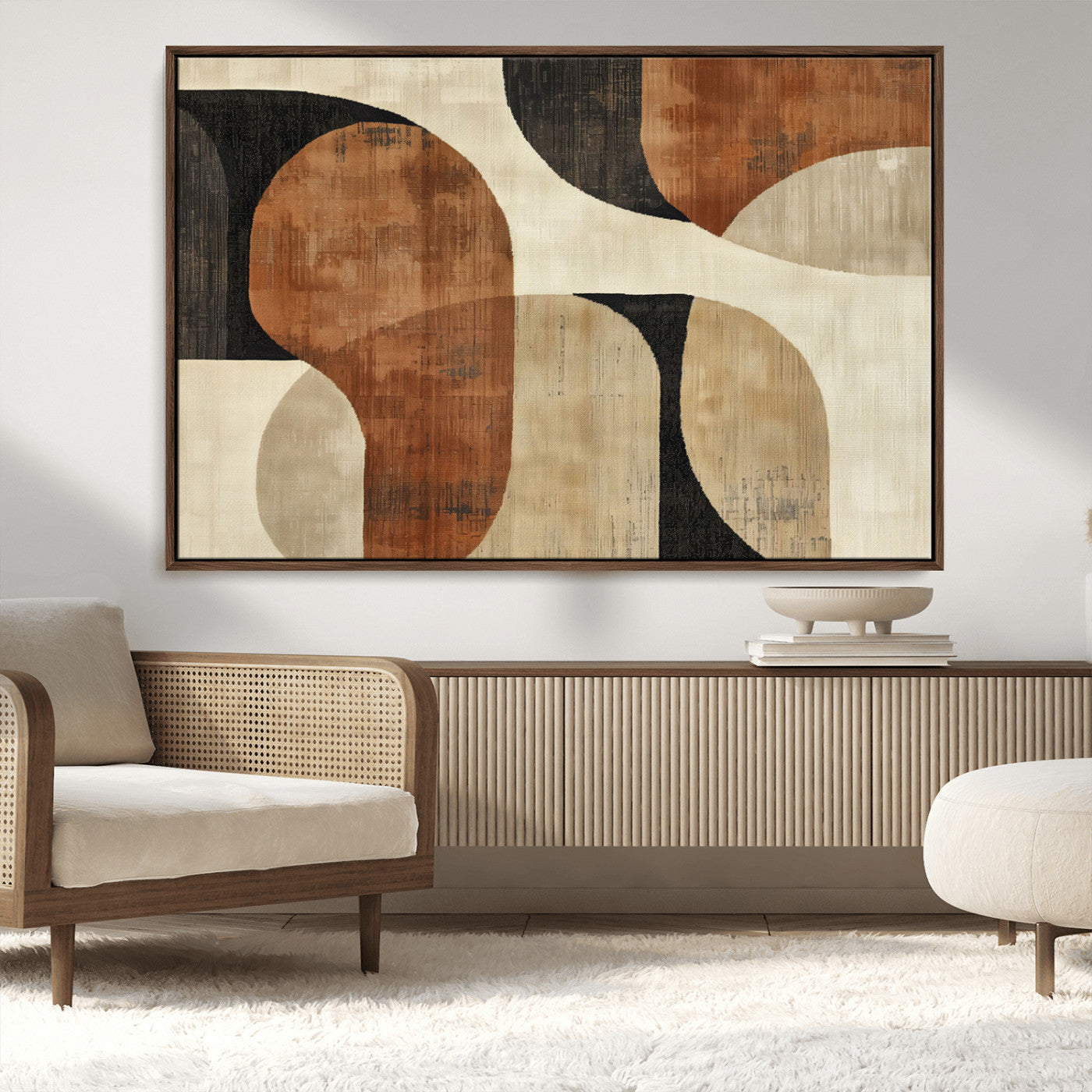 MGV-FC-36X24 - Wabi Sabi Abstract Wall Art Canvas Print | Large Minimalist Modern Geometric Wall Decor for Living