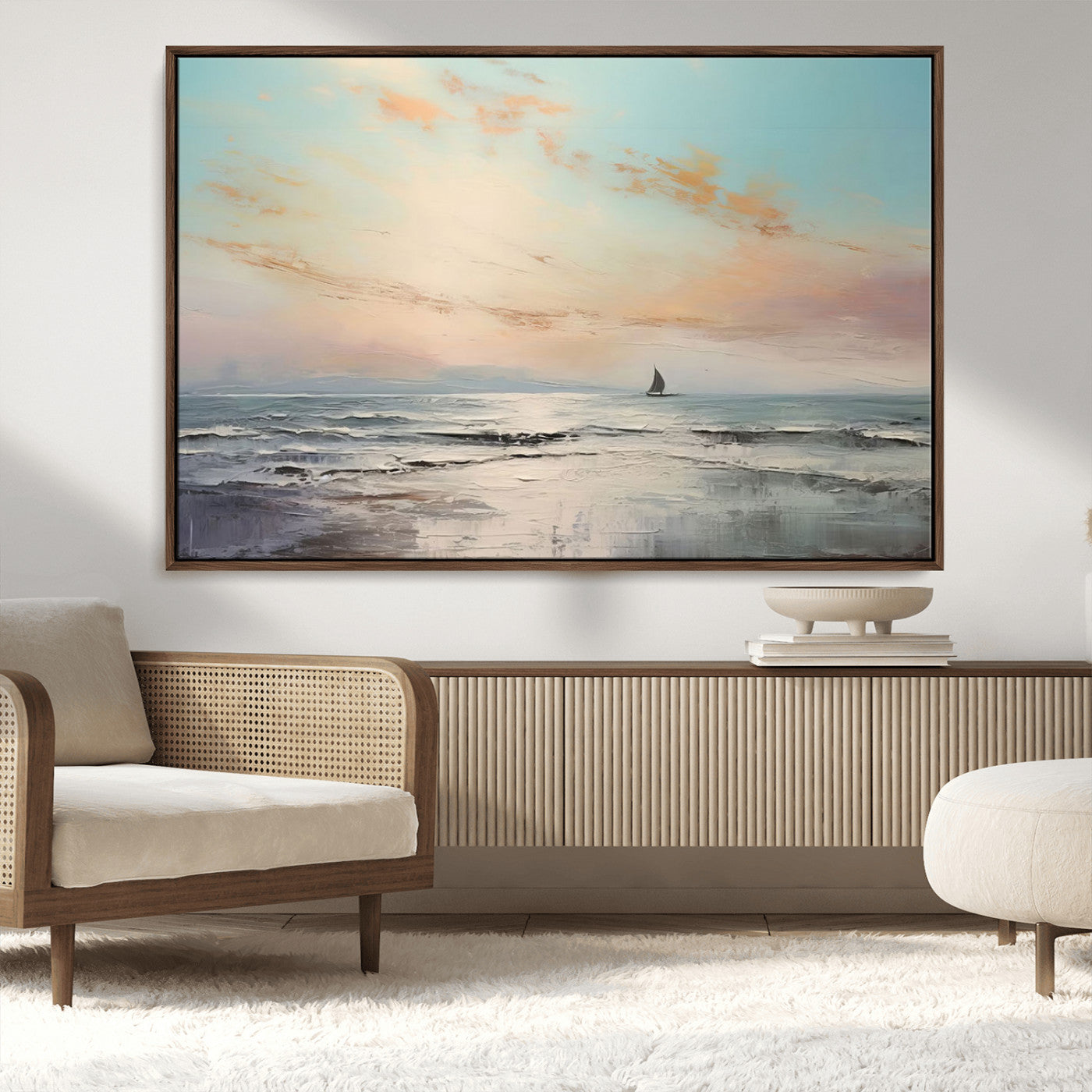 MGV-FC-36X24 - Abstract Ocean Wall Art -  Boat Wall Art Canvas Print