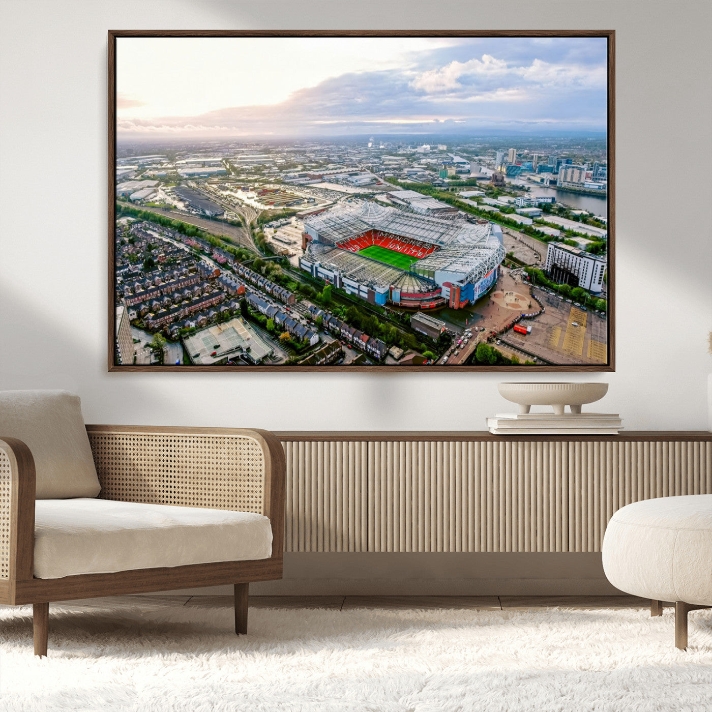 MGV-FC-36X24 - Old Trafford Manchester United Stadium Wall Art Canvas Print - Aerial View Stadium, Old Trafford