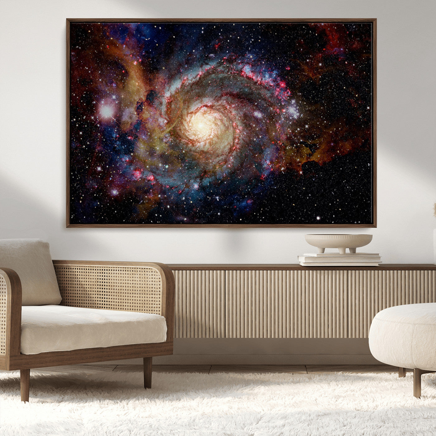 MGV-FC-36X24 - Nebula and Galaxies in Space Wall Art Canvas Print, Spiral Galaxy Wall Art Canvas Print