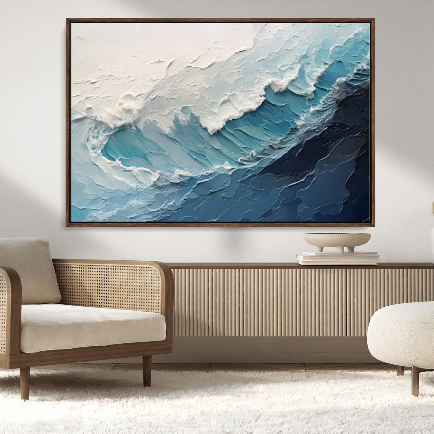 MGV-FC-36X24 - Ocean Wave Canvas Wall Art Print - Coastal Wall Decor for Living Room - Large Ocean Wave Wall Art