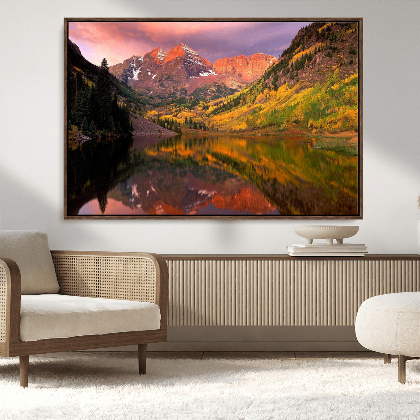 86946-MGV-CV-36X24-Colorado Rockies Mountain Sunset Wall Art | Ready to Hang and Framed | Scenic Nature Landscape