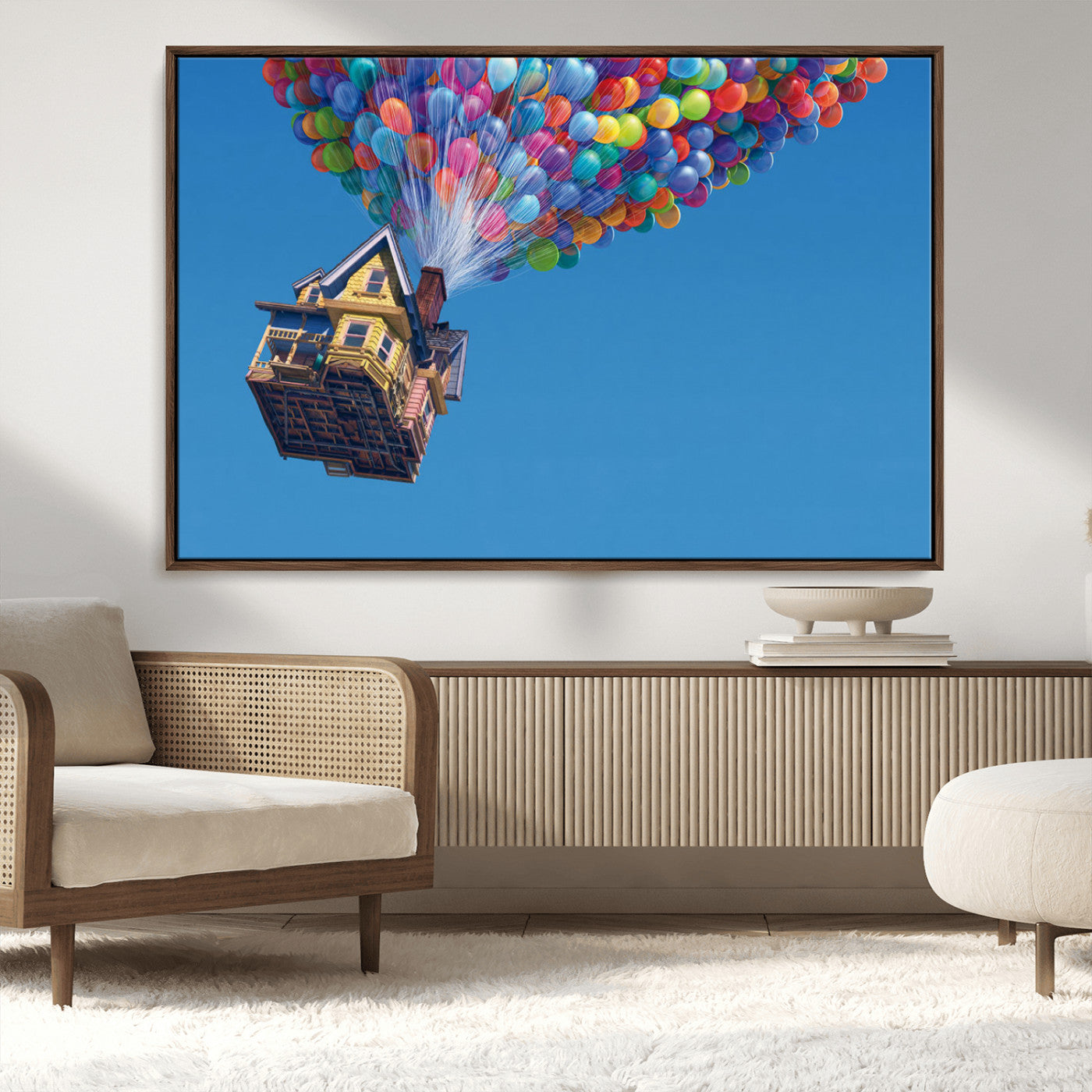 MGV-FC-36X24 - Carl Fredricksen, Up Movie Wall Art, Balloons Wall Art, Air Balloons for Kids Room Print